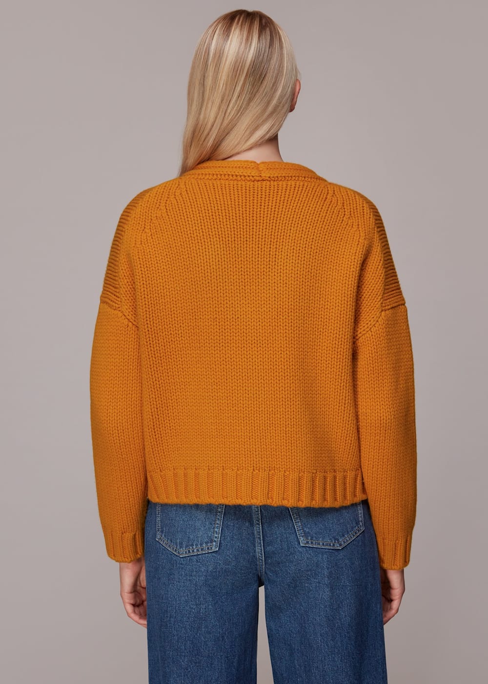 Orange Chunky Wool Cardigan WHISTLES Whistles UK