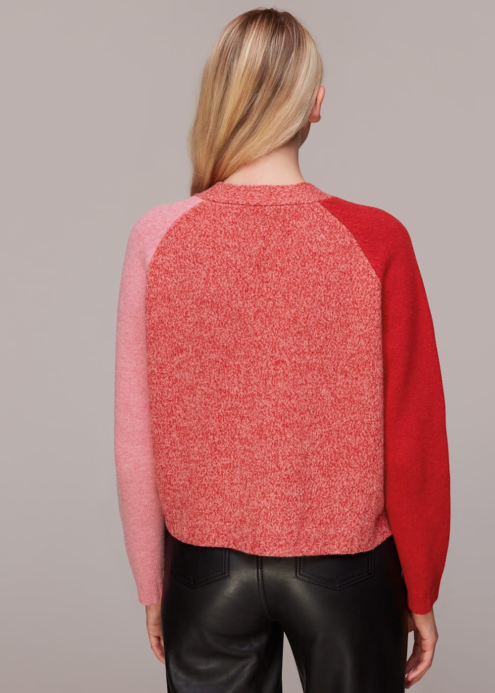 Red boyfriend cardigan sweater top