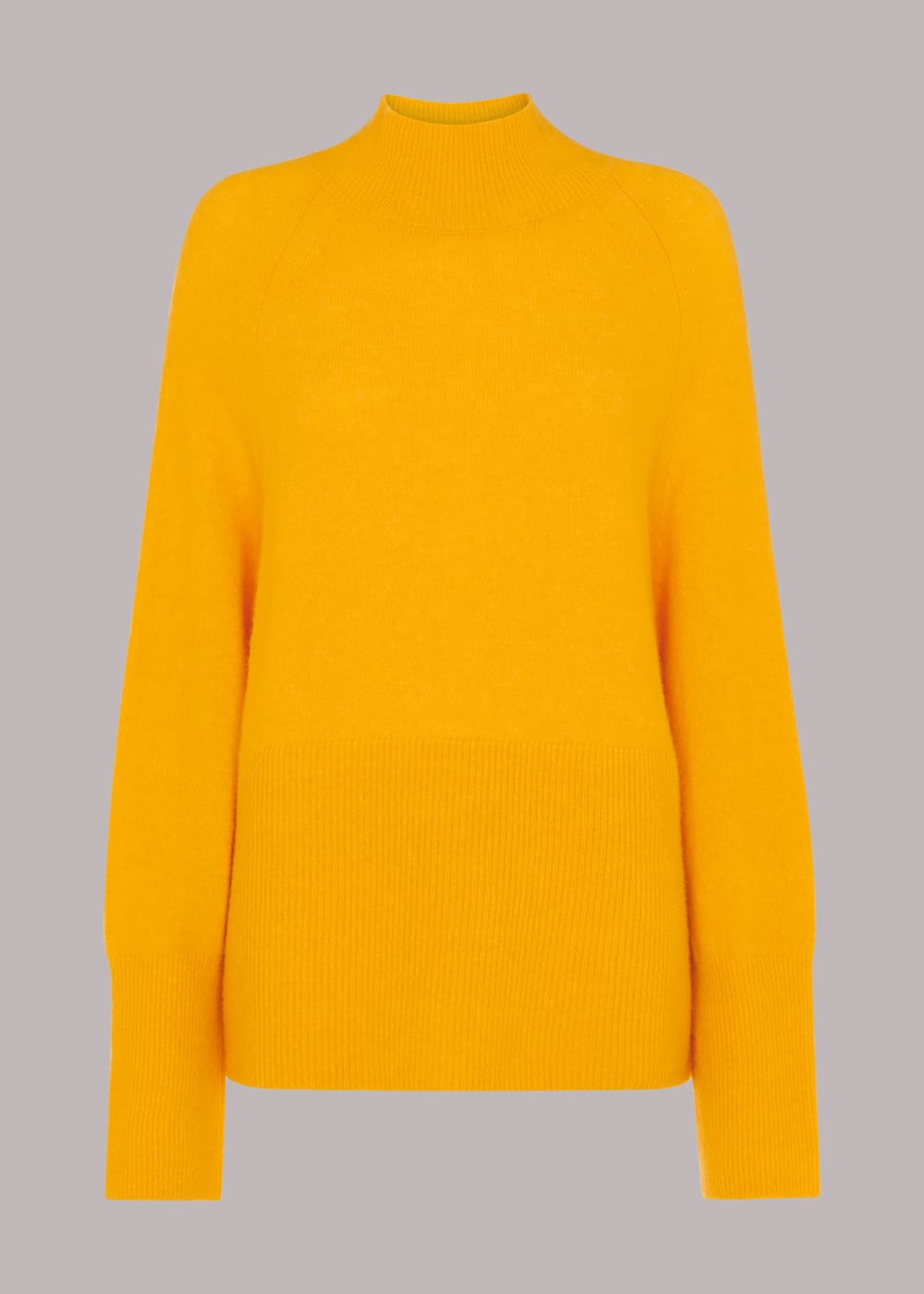 Yellow funnel neck jumper online