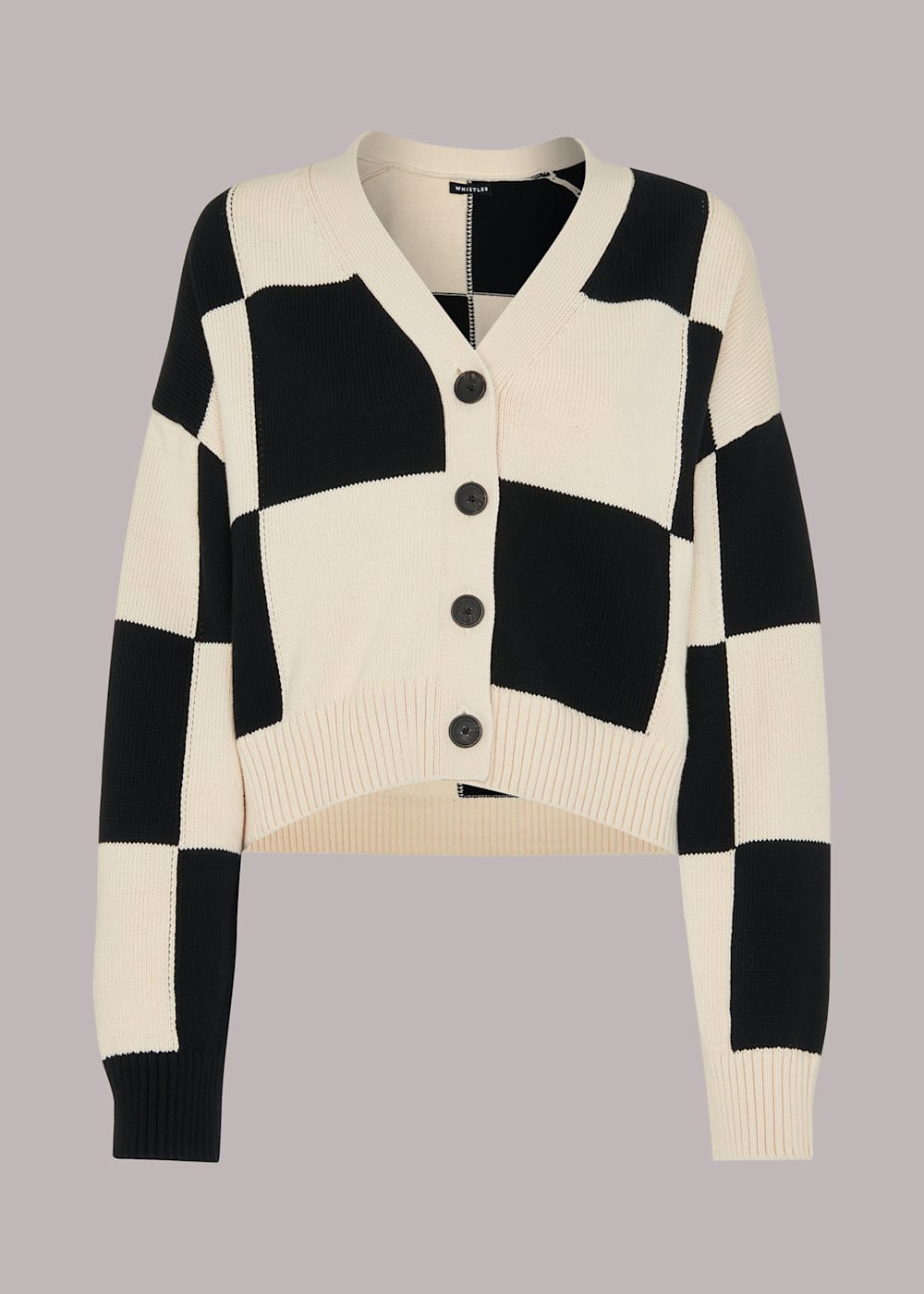 Black and white checkered cardigan sales