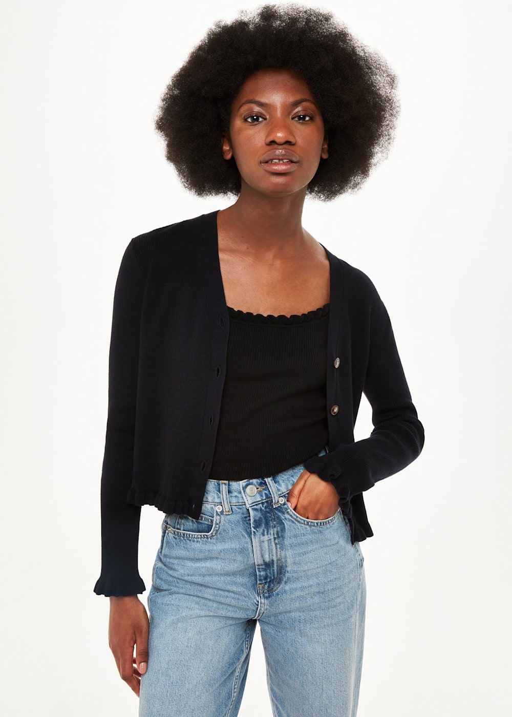 Classic black cardigan cheap
