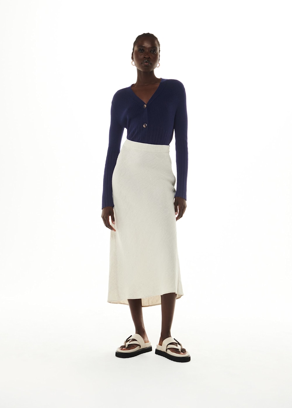 Navy pencil skirt cardigan discount