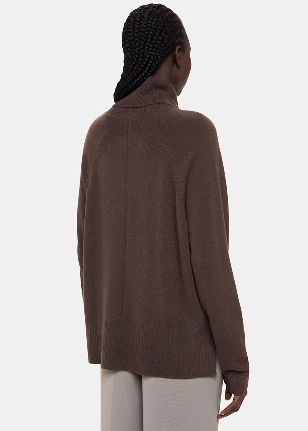 Whistles Cashmere Turtleneck Sweater Brown Size Xs