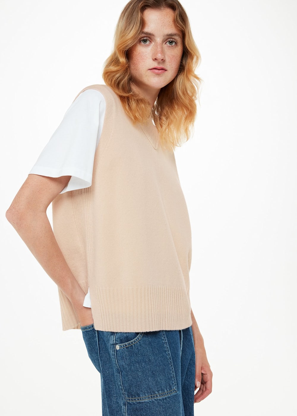 Ivory sweater vest on sale