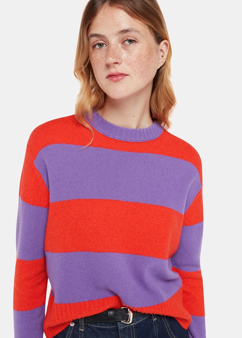 Red and blue striped jumper outlet