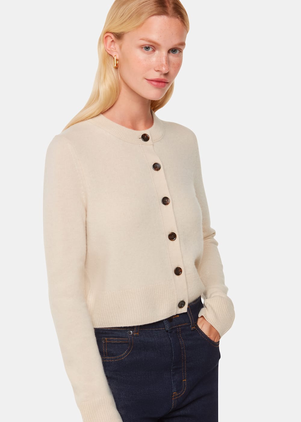 Cropped button cardigan best sale