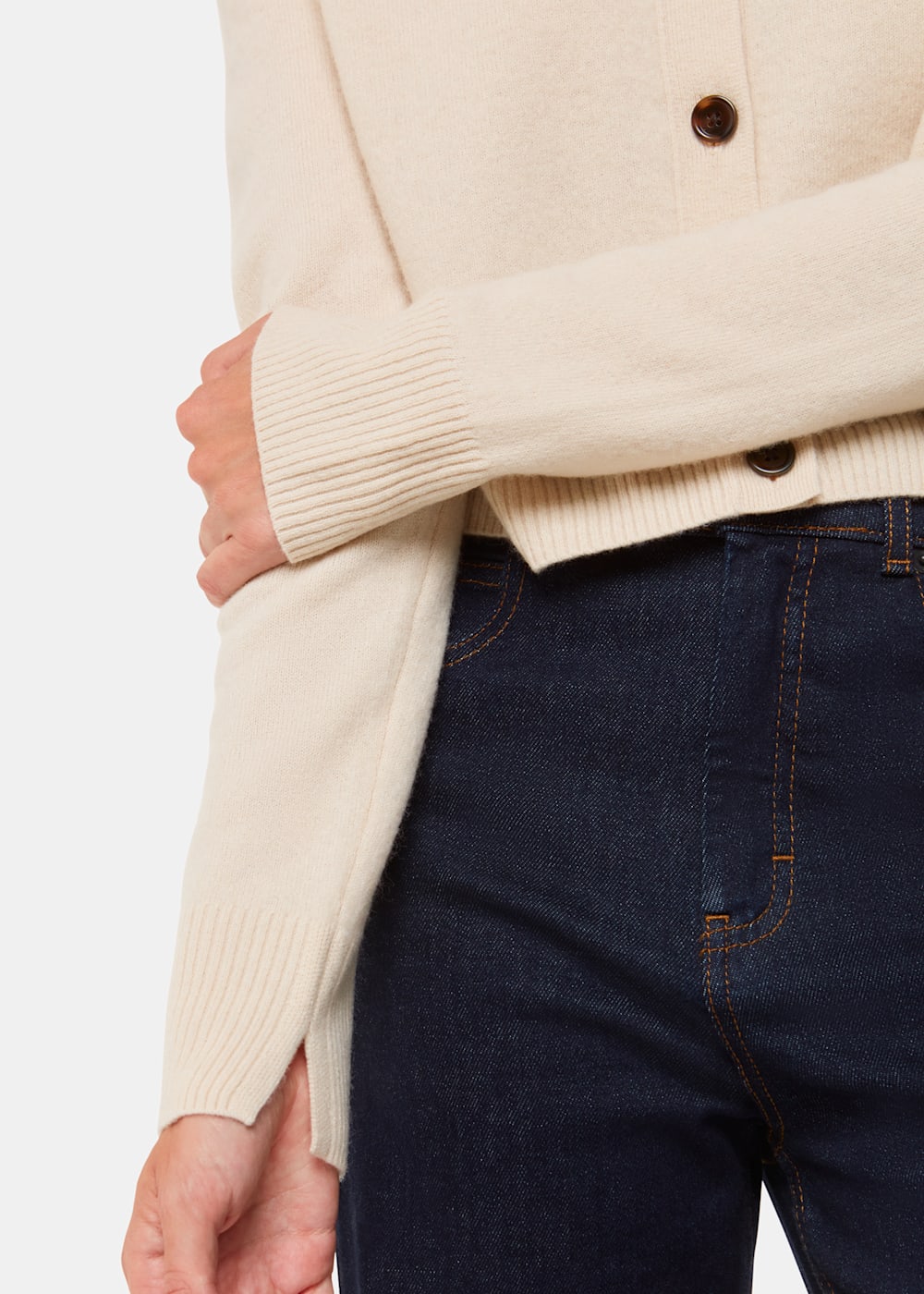 Cropped ivory cardigan online