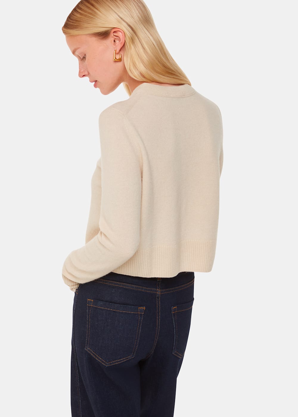 Cropped ivory cardigan hot sale