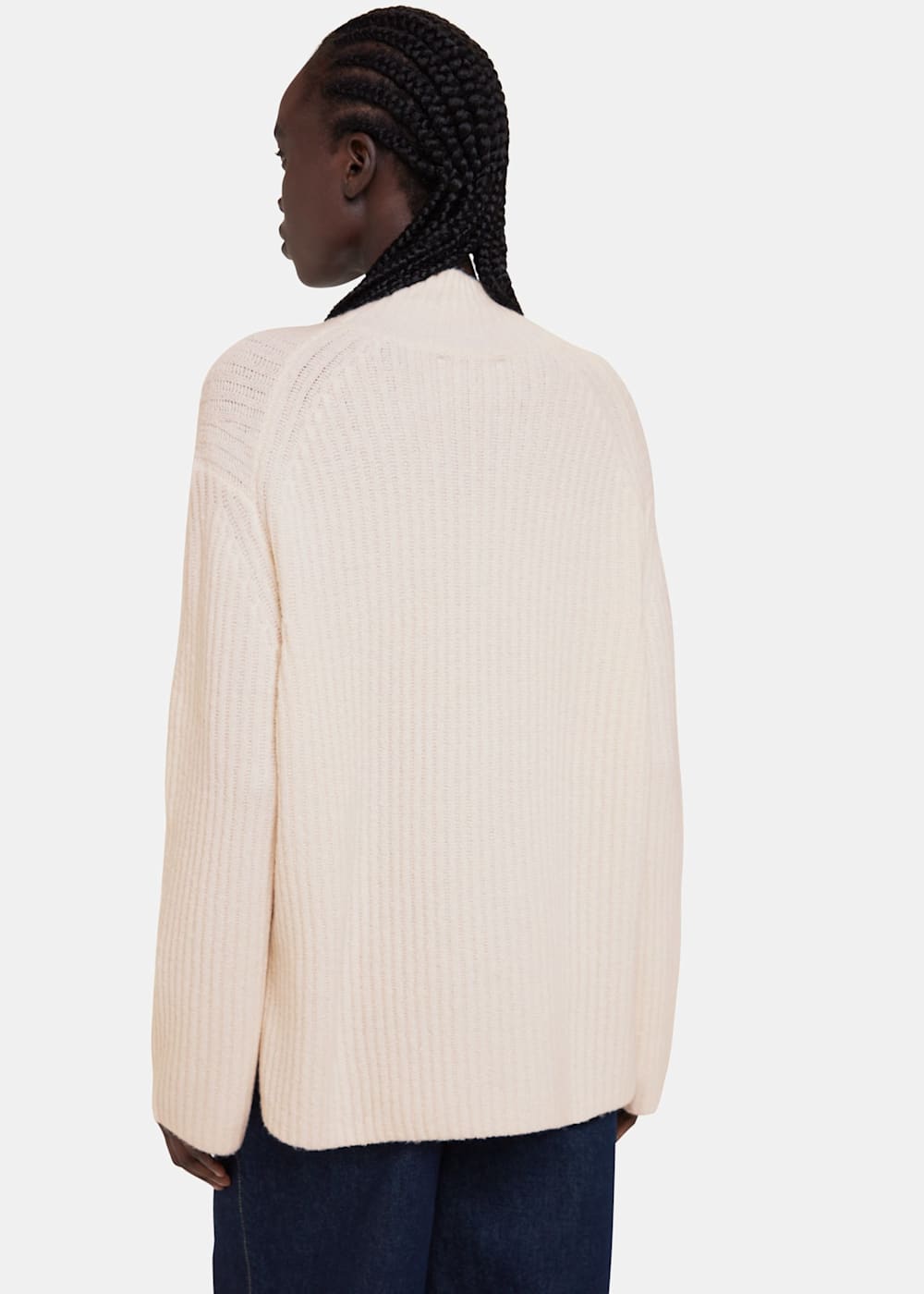 Ribbed funnel neck sweater store