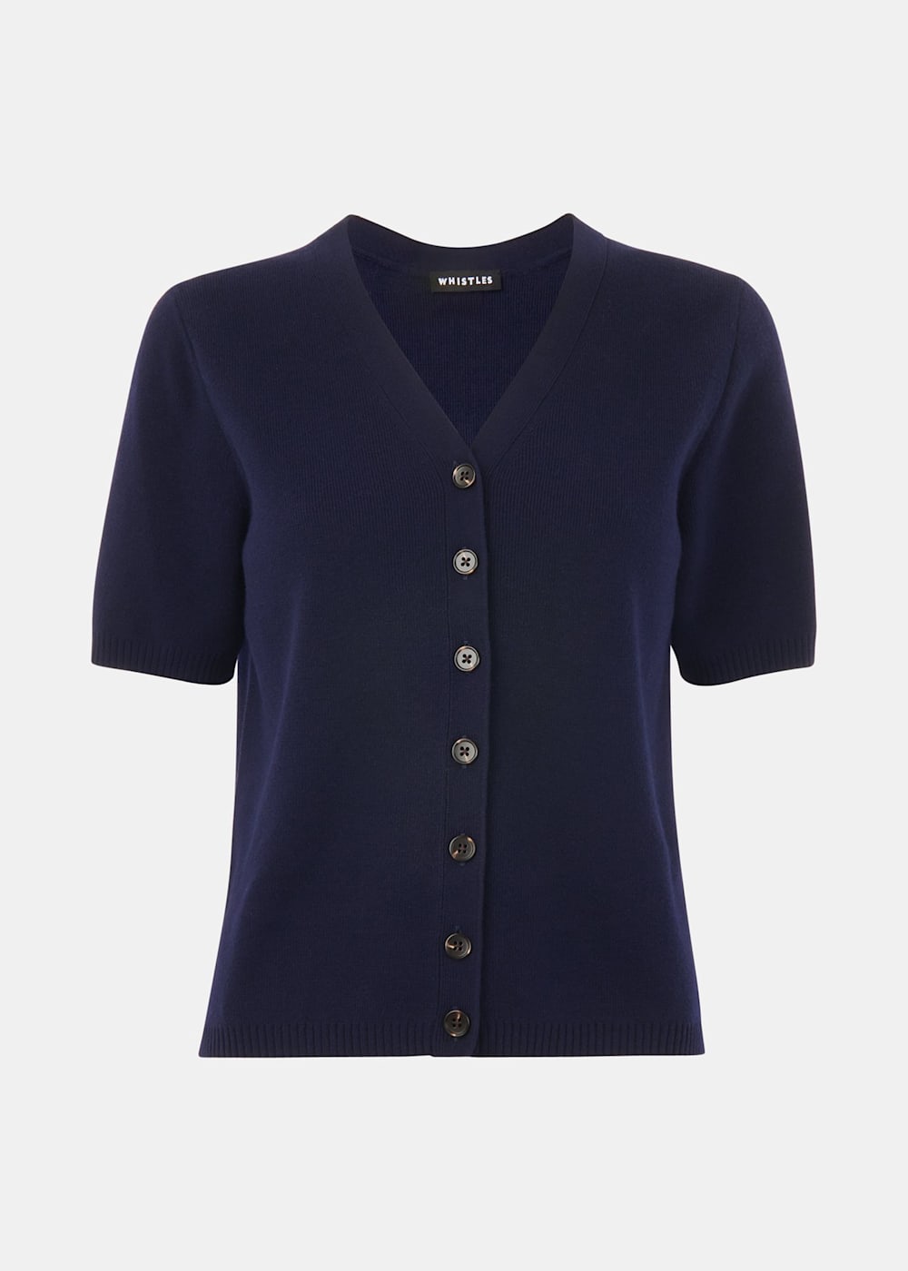 Navy Short Sleeve Cardigan WHISTLES Whistles US