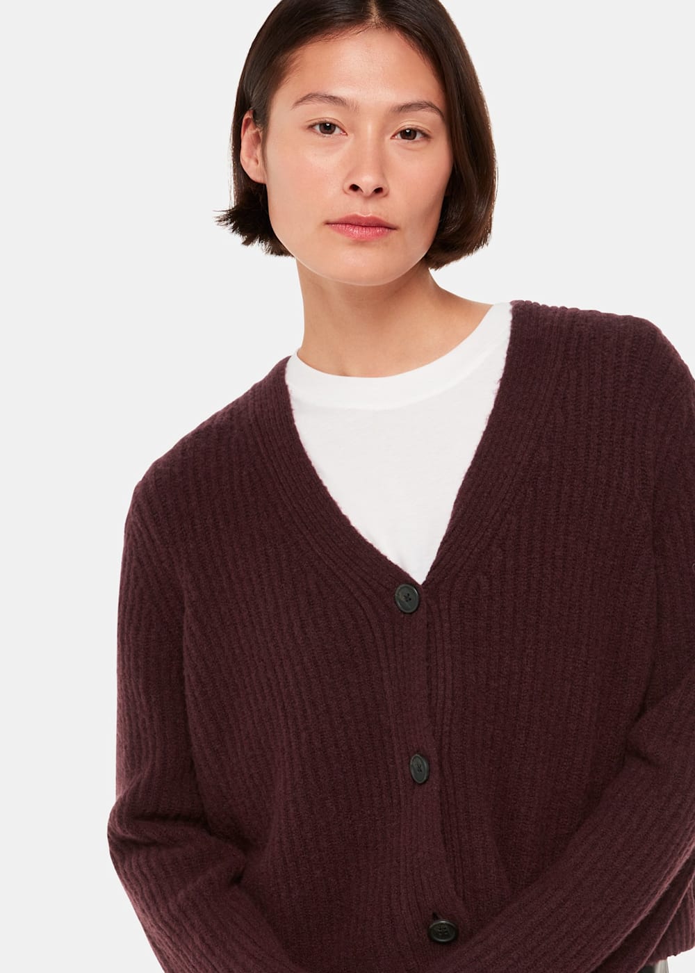 Long rib cardigan sales