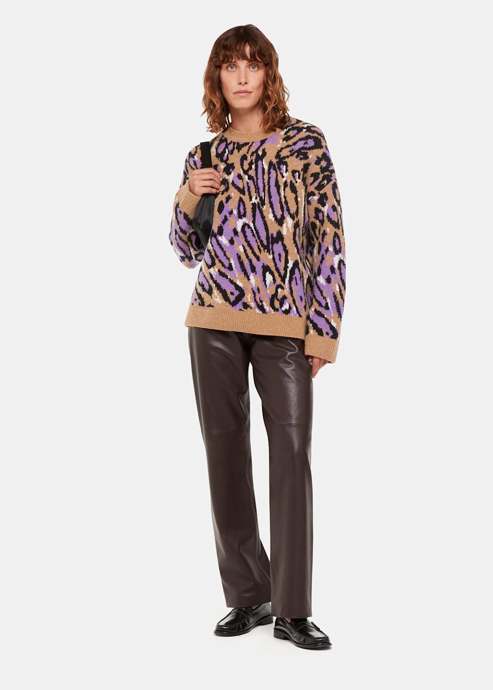 Multicolour Waving Leopard Jacquard Knit WHISTLES Whistles UK