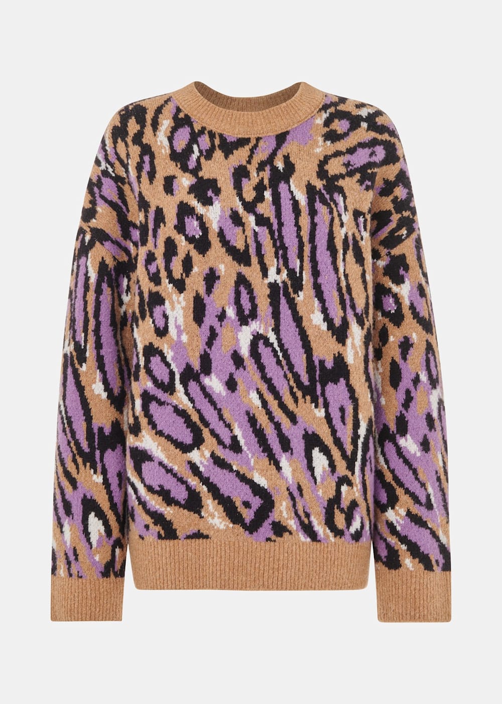 Multicolour Waving Leopard Jacquard Knit WHISTLES Whistles UK