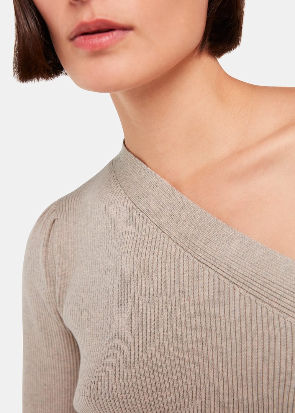 Neutral One Shoulder Knit WHISTLES Whistles US