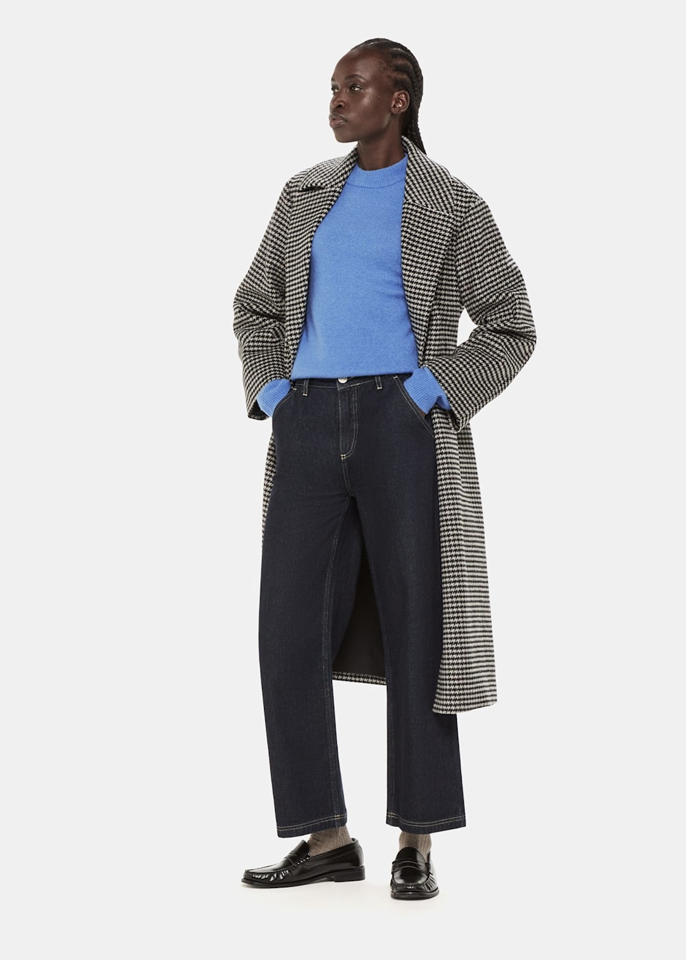 ホットプレート セール Crew Textured Wool Blue Women's Neck | US Whistles | Sweater トップス
