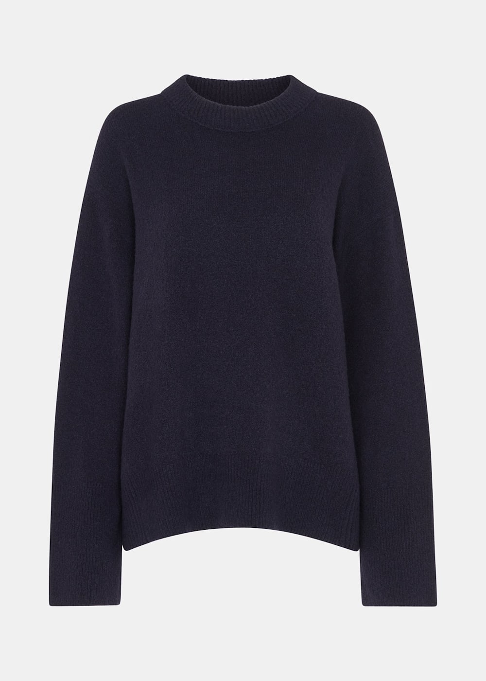 Navy Boyfriend Crew Neck Jumper Whistles Whistles UK