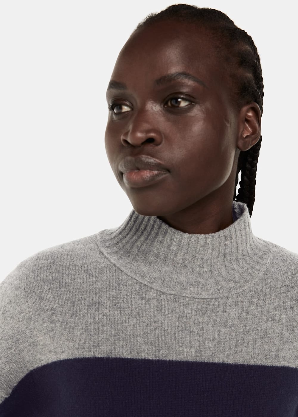 Shop the Grey Navy Colour Block Jumper at Whistles Whistles ROW
