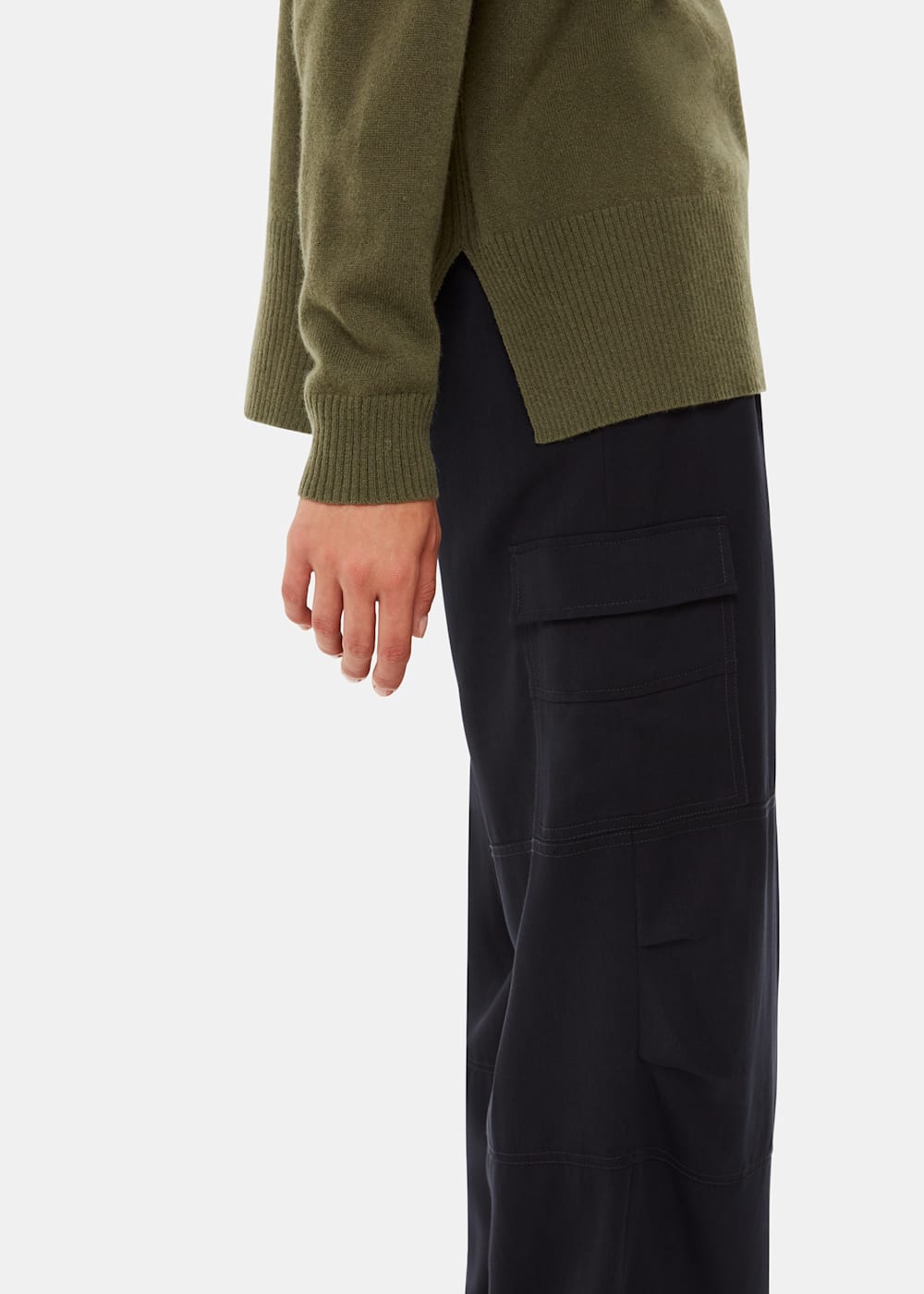 Khaki cashmere jumper sales