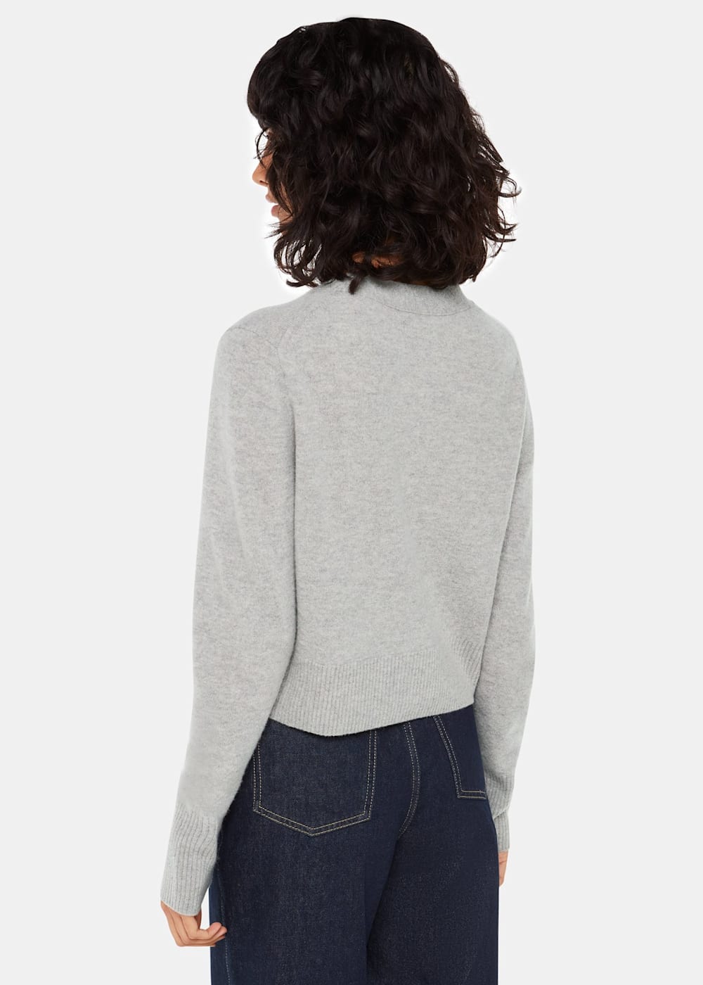 Shop the Grey Cropped Wool Cardigan at Whistles Whistles UK