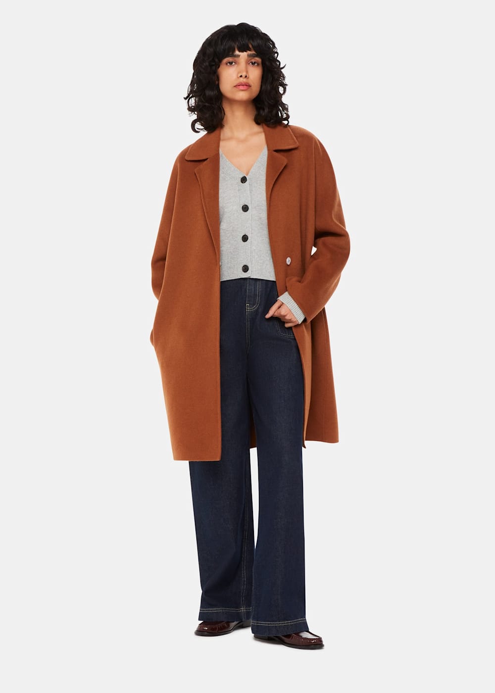 Shop the Grey Cropped Wool Cardigan at Whistles | Whistles US |