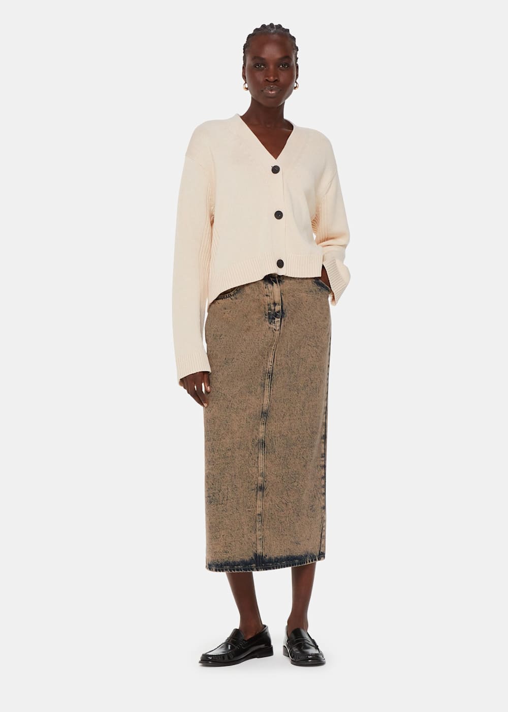 Whistles nina button linen dress online