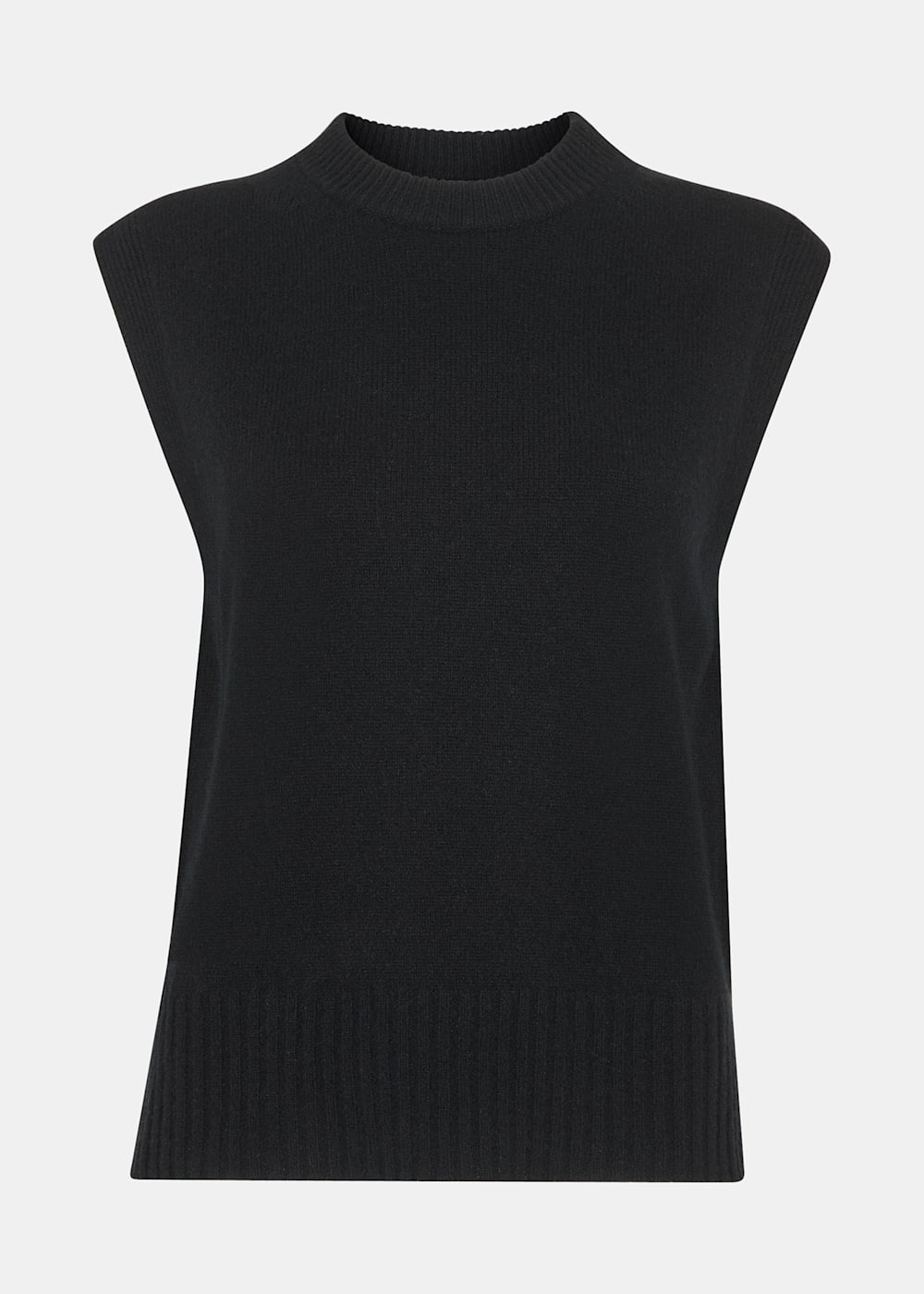 可愛いクリスマスツリーやギフトが！ Women's Black Wool Sleeveless Sweater Vest | Whistles US | トップス