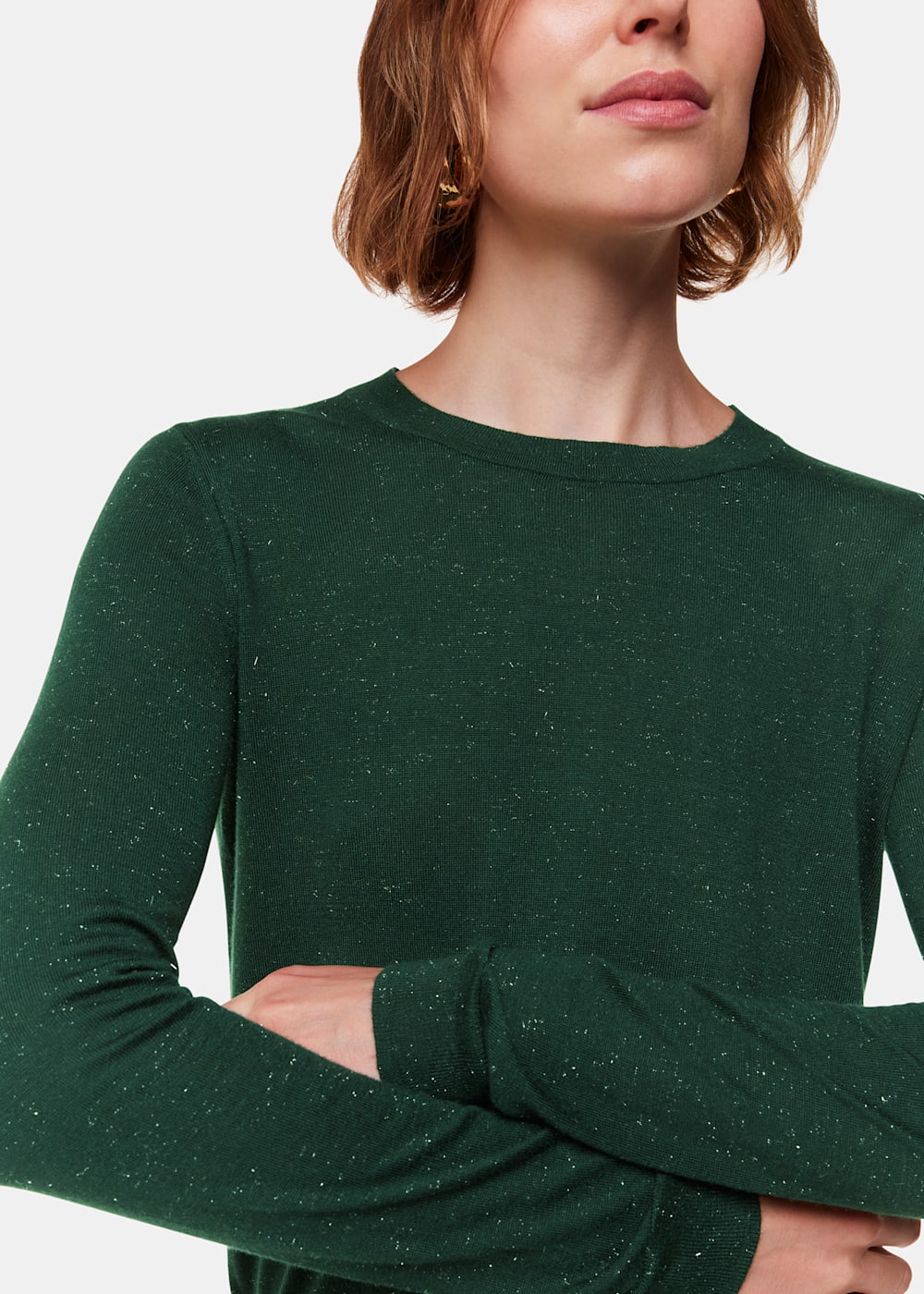 Whistles Annie Sparkle Crew Neck Dark Green Whistles Annie Sparkle Crew Neck Dark Green