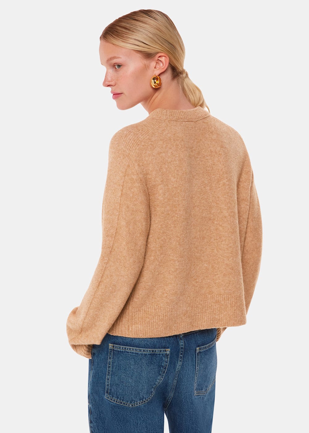 Camel Alana Wool Mix Crew Neck | WHISTLES | Whistles UK | Camel Alana Wool Mix Crew Neck | WHISTLES | Whistles UK |
