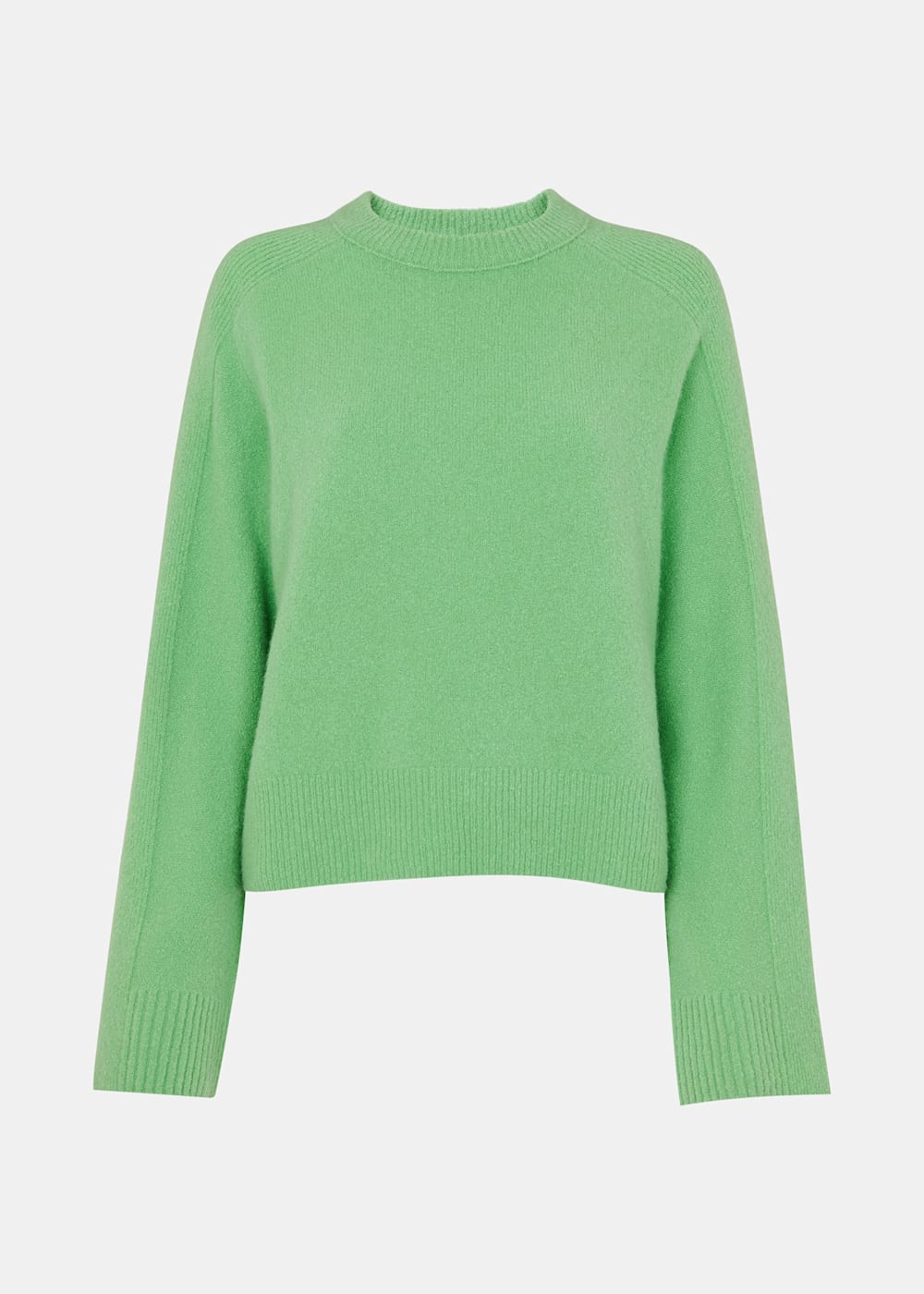 Women s Green Wool Mix Crew Neck Sweater Whistles US