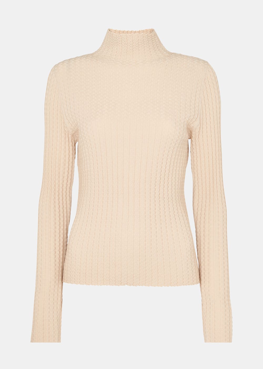 Ivory Textured Detail High Neck Knit | WHISTLES | Whistles ROW |
