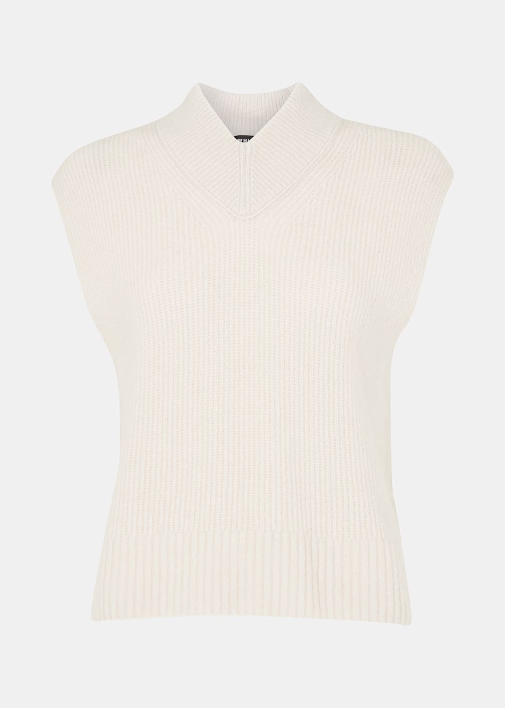 Women's Ivory High V Neck Wool Mix Sweater Vest | Whistles US |