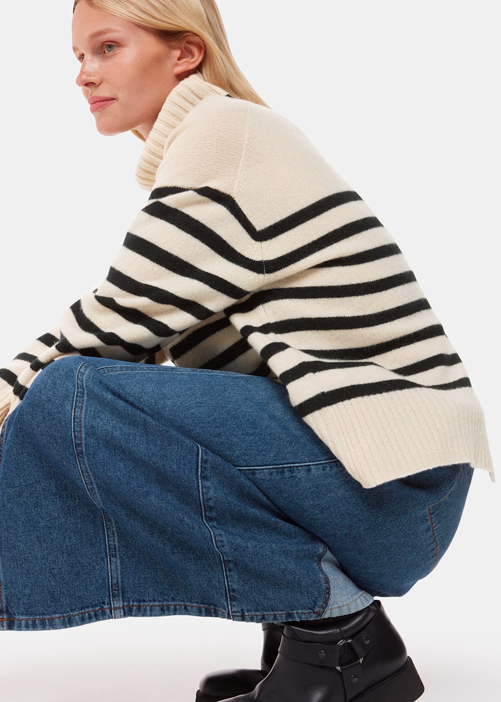 Whistles Stripe Wool Roll neck Whistles Stripe Wool Roll neck