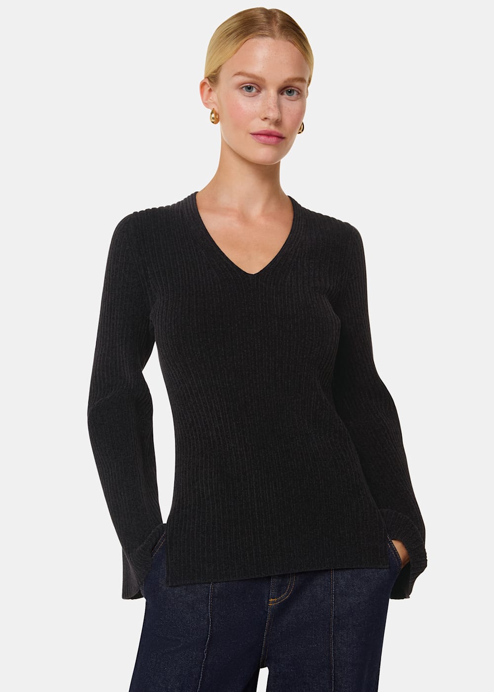 Womens black chenille sweater store