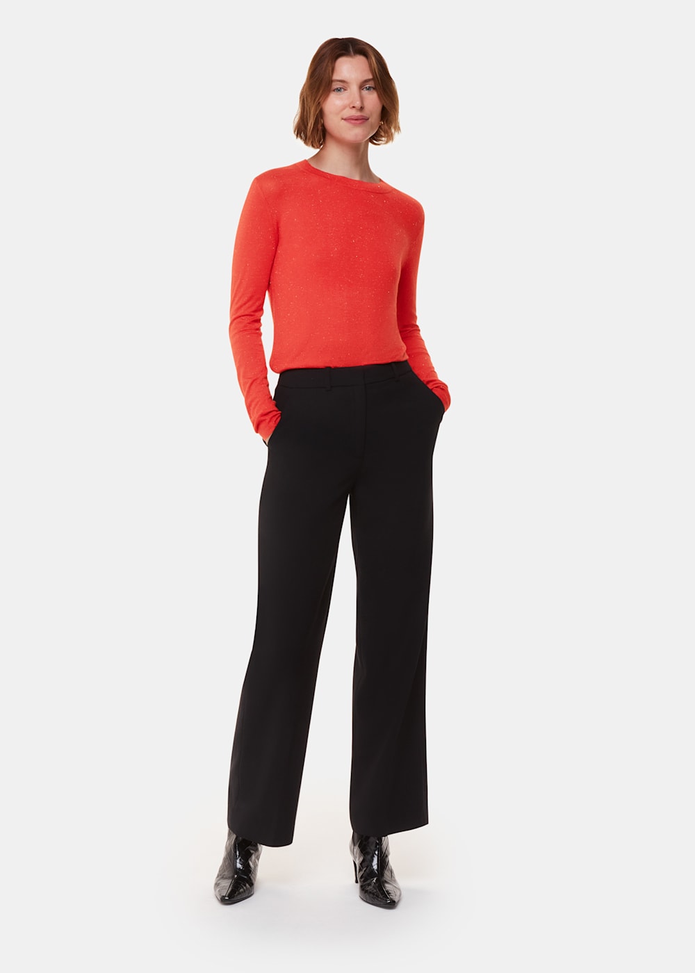 Whistles Annie Sparkle Crew neck Red Whistles Annie Sparkle Crew neck Red