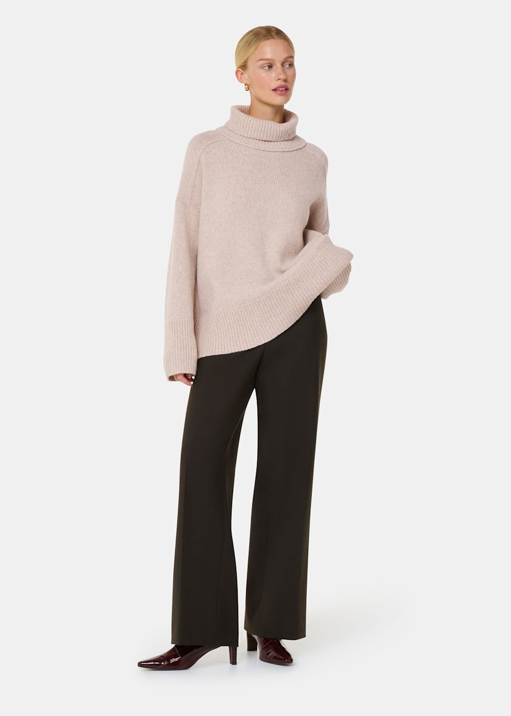 Womens ivory turtleneck sweater clearance