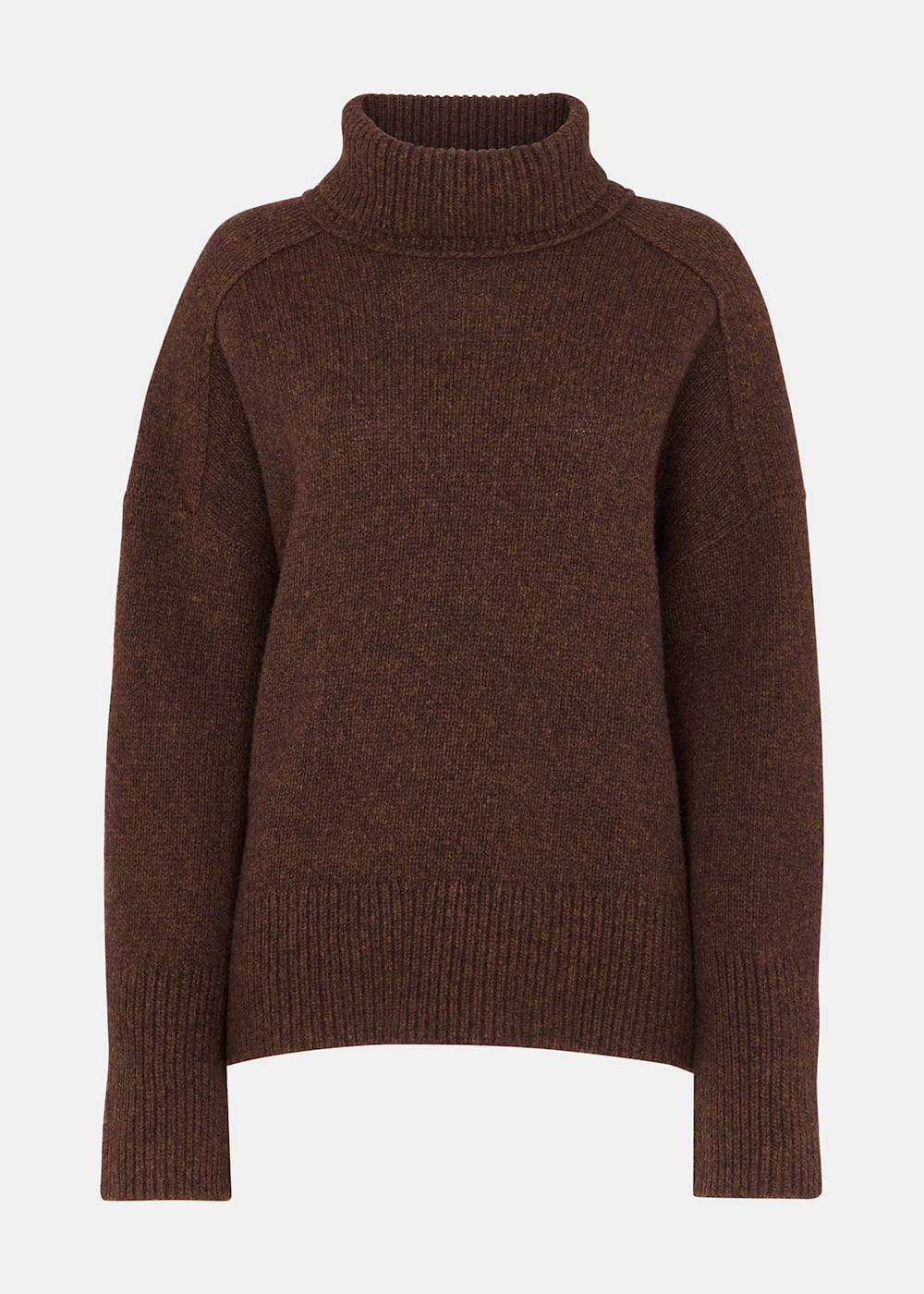 Womens brown polo neck jumper hotsell