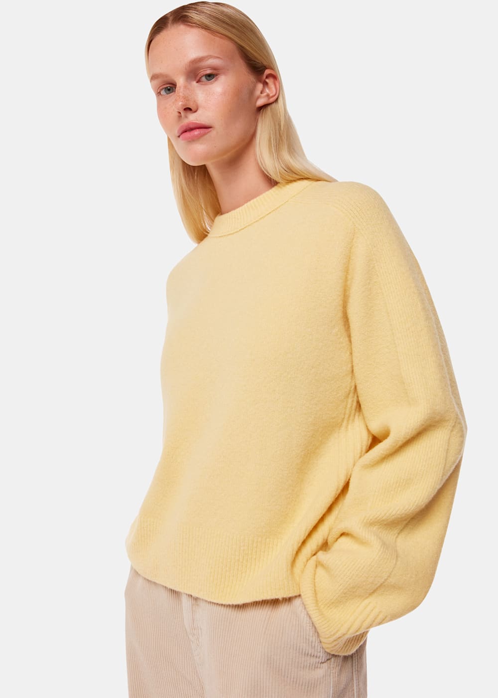 Yellow crew neck sale