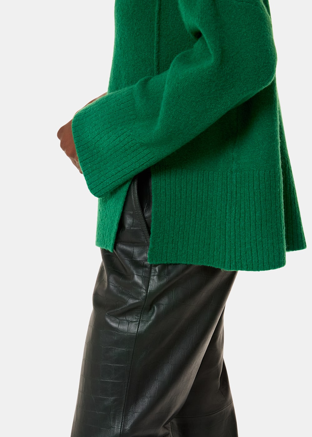 Women's Green Wool Mix Turtleneck Sweater | Whistles US | Women's Green Wool Mix Turtleneck Sweater | Whistles US |