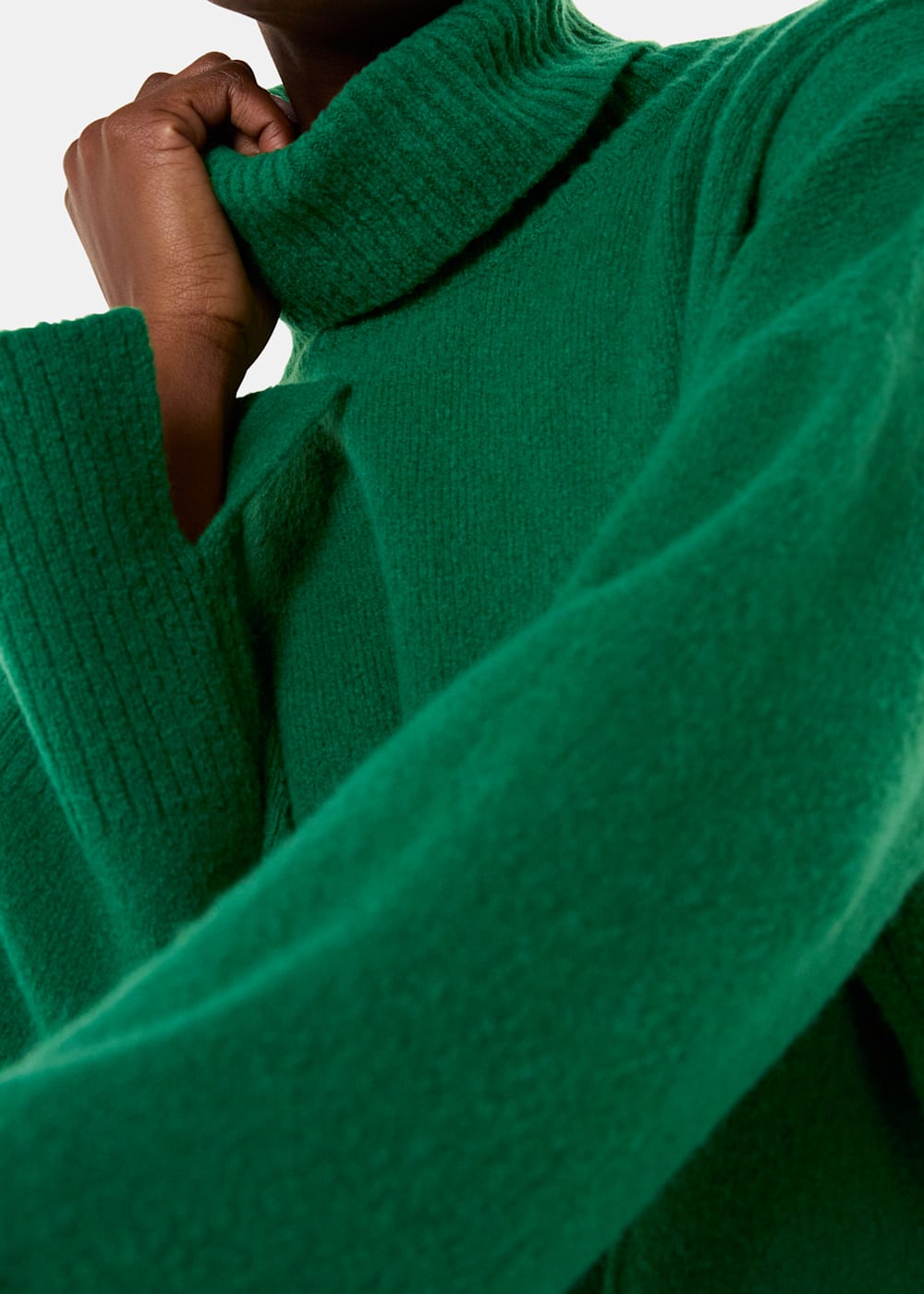 Women s Green Wool Mix Turtleneck Sweater Whistles US