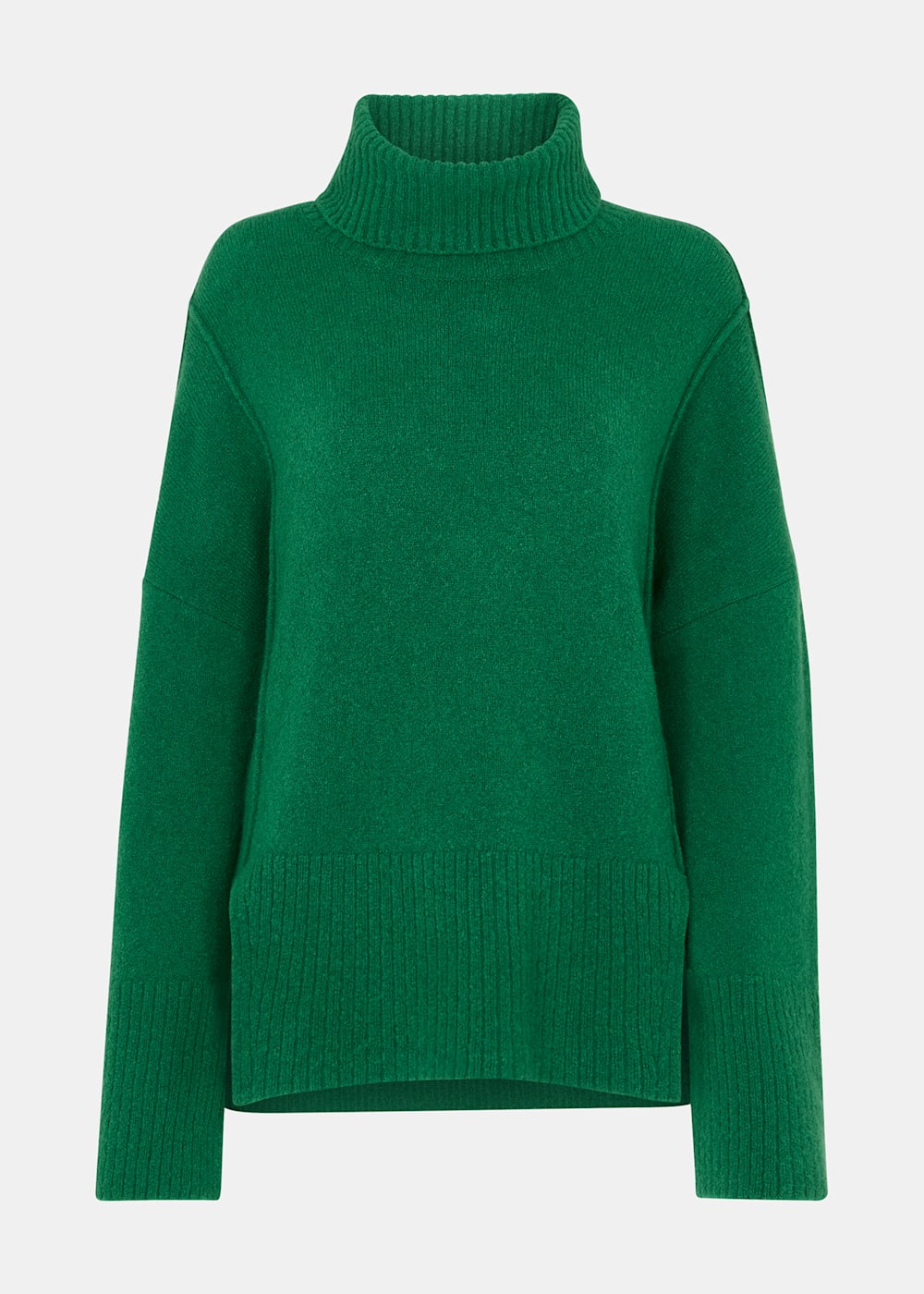 Women's Green Wool Mix Turtleneck Sweater | Whistles US | Women's Green Wool Mix Turtleneck Sweater | Whistles US |