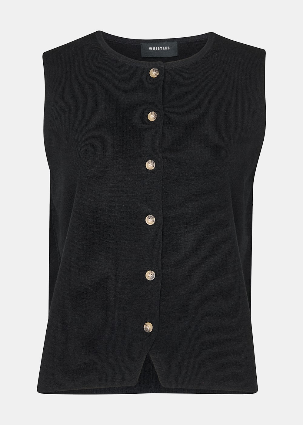 Whistles Black Lucy Button Front Knit Tank Whistles Black Lucy Button Front Knit Tank