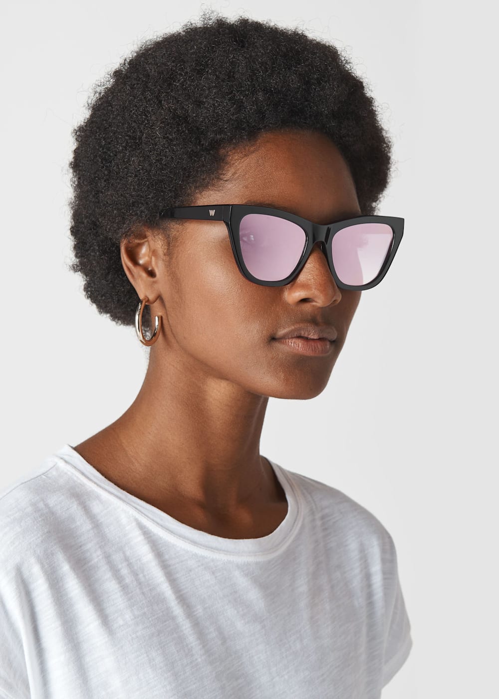 Black Asha Angular Sunglasses WHISTLES Whistles UK