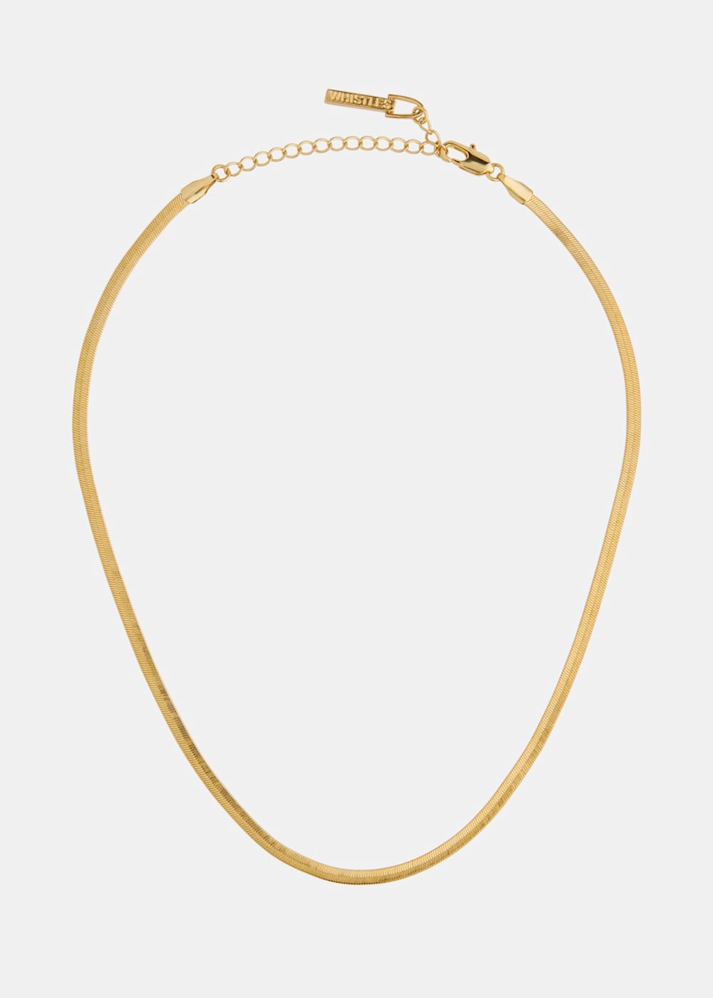 Flat snake chain necklace gold best sale