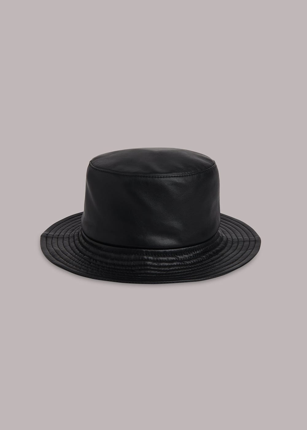 Black Leather Bucket Hat WHISTLES Whistles UK