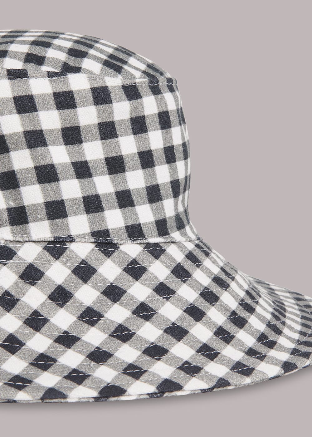 Black/White Gingham Bucket Hat | WHISTLES | Whistles UK |
