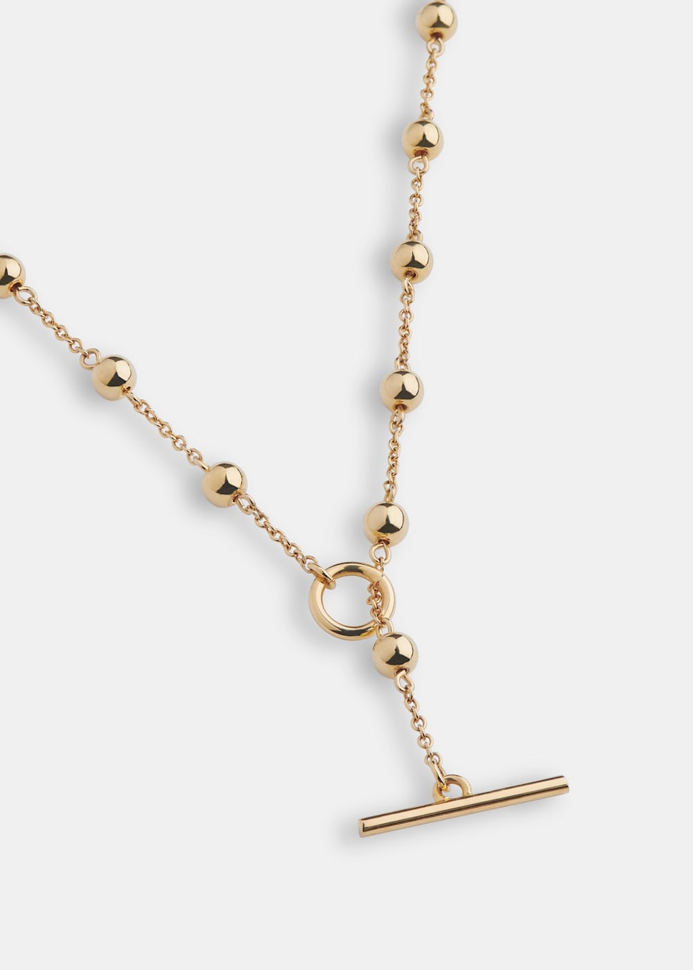 Gold Multi Beaded T Bar Necklace WHISTLES Whistles UK