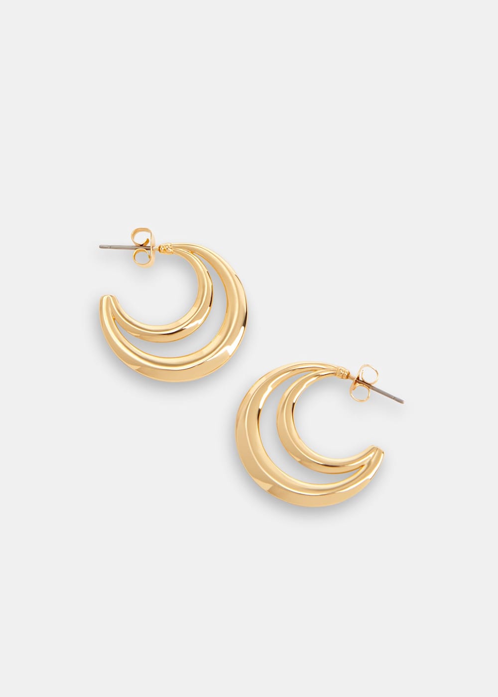 Gold Outline Hoop Earring