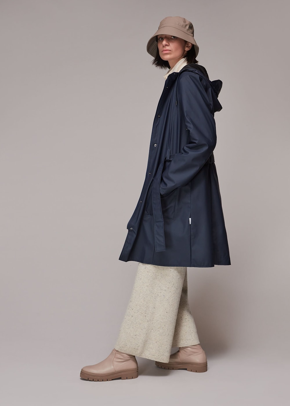 Navy Rains Curve Jacket WHISTLES Whistles UK