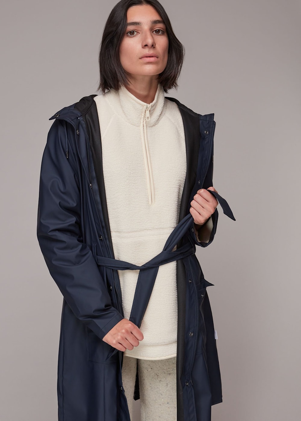 Rains curve jacket blue discount