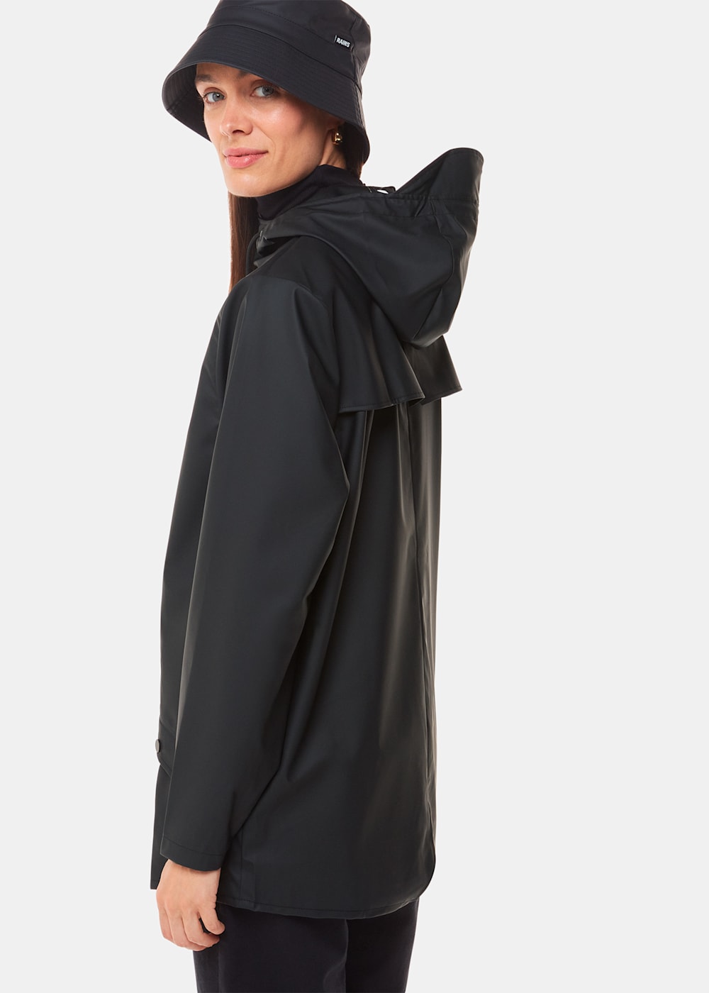 Rains black raincoat deals